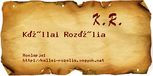 Kállai Rozália névjegykártya
