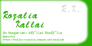 rozalia kallai business card